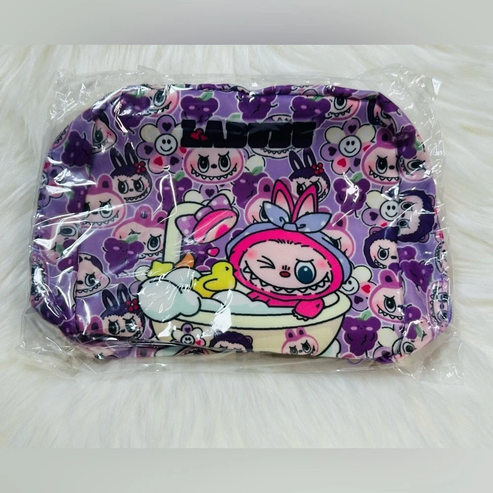 Kids Labubu Cartoon Bath Pouch - Purple, Pink, and blue